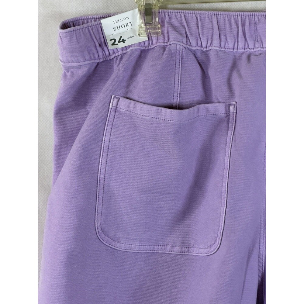 Lane Bryant Pull-On Knit Denim Shorts Women's Size 24 Purple High Rise NW 410672 - Picture 8 of 13